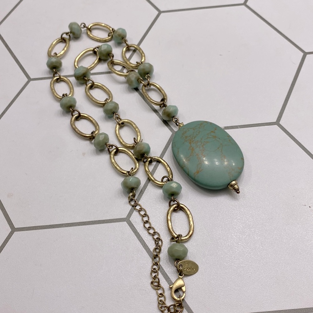 Lia Sophia Turquoise Pendant Chain Necklace